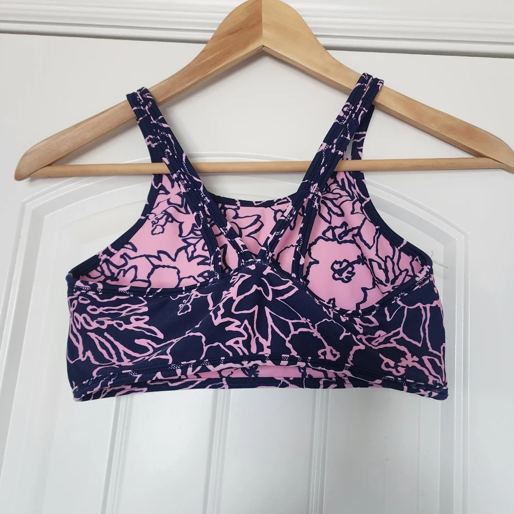 Athleta Girl Reversible Pool Days Bikini Top Pink S/7